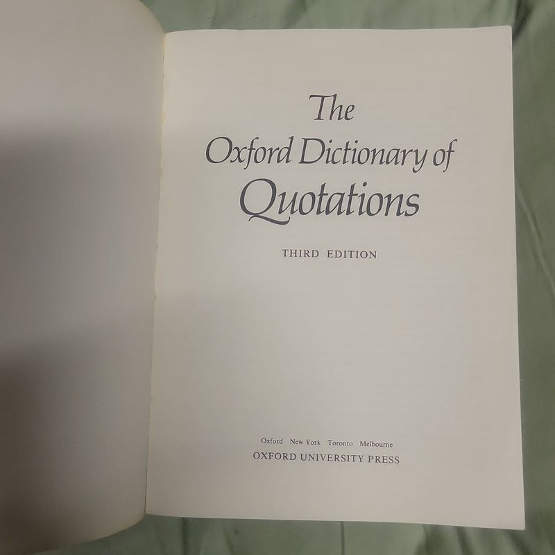 The Oxford Dictionary of Quotations Third Edition 