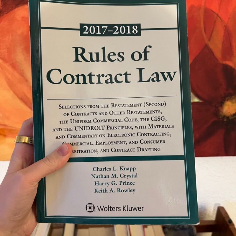 Rules of Contract Law, 2017-2018 Statutory Supplement