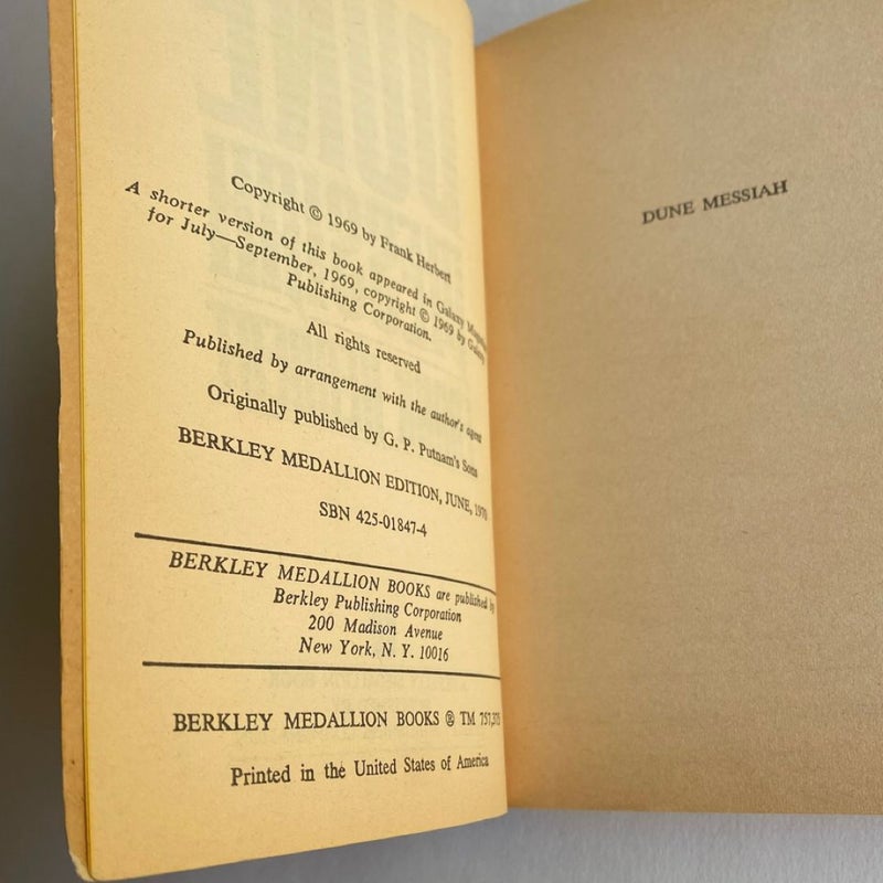Dune Messiah (1st Printing)