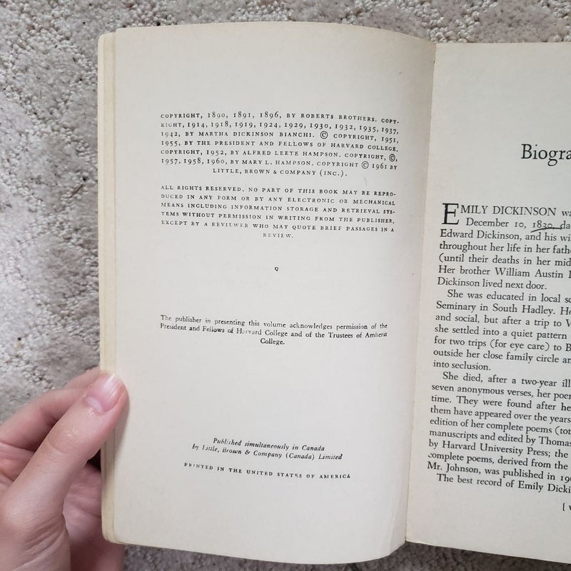 Final Harvest: Emily Dickinson's Poems (Little Brown Books, 1961)