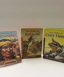 The Story of Signature Books-VINTAGE 1950’s (3 Book Bundle): Geronimo, Buffalo Bill, & Crazy Horse 