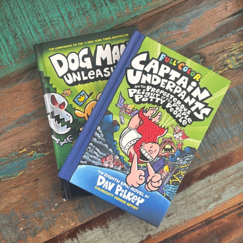 BUNDLE: Captain Underpants and the Preposterous Plight of the Purple Potty People + Dog Man