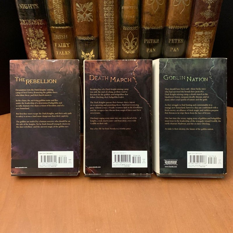 DragonLance: Complete Stonetellers Trilogy Set: The Rebellion, Death March, Goblin Nation, All First Edition First Printing