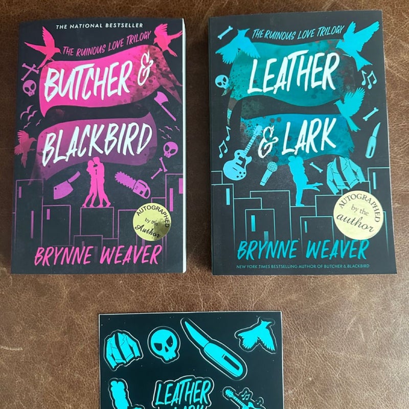 Butcher and blackbird and leather and lark signed