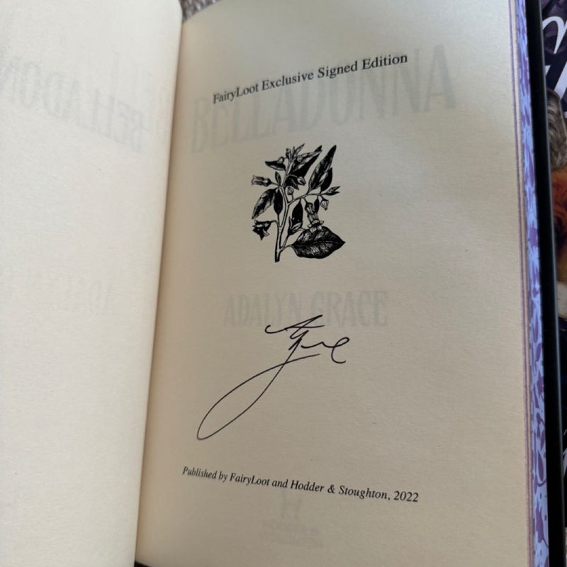 Belladonna & Foxglove Fairyloot signed 