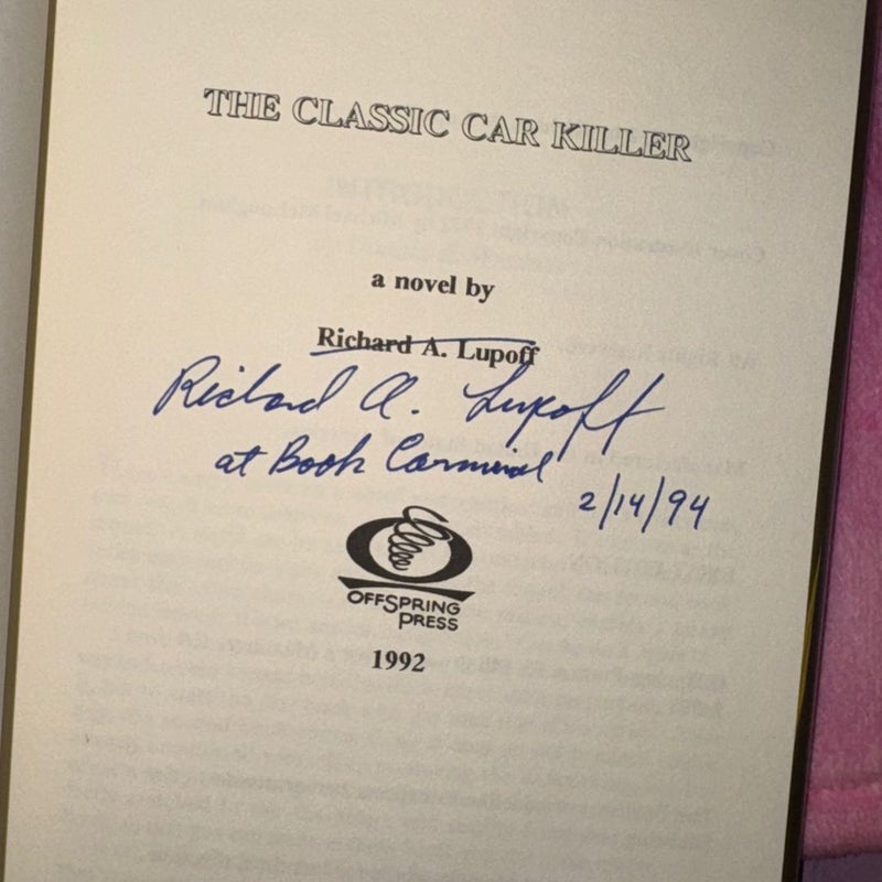 THE CLASSIC CAR KILLER SIGNED 