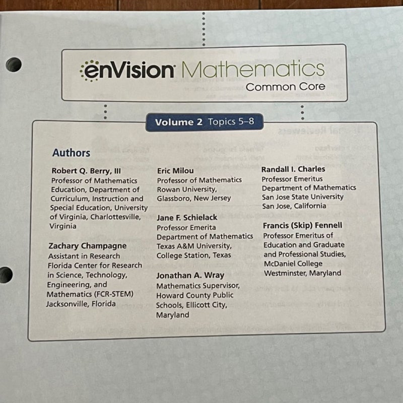 Envision Mathematics 2021 Common Core Student Edition Grade 7 Volume 1