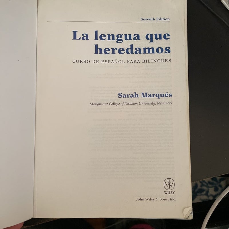 La Lengua Que Heredamos 7th Edition 