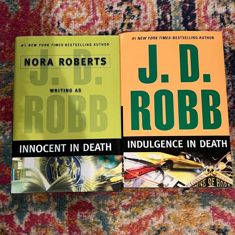 Lot of 2 Nora Roberts /JD Robb - Innocent In Death, Indulgence In Death HC Good