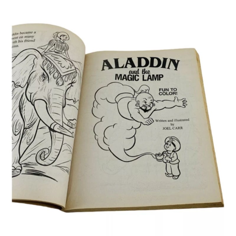 Aladdin and The Magic Lamp Coloring and Activity Book 1993 NOS Vintage