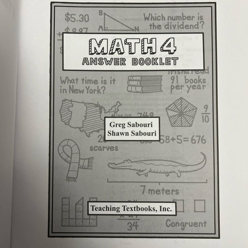 Math 4 Answer Booklet 