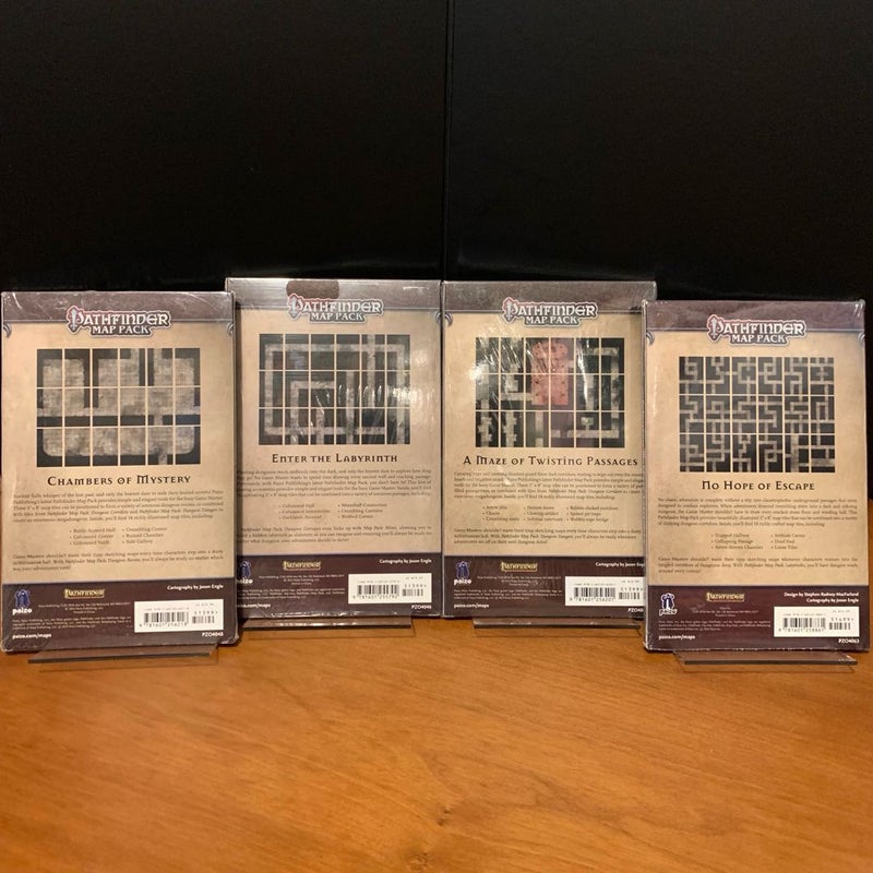 Pathfinder Map Pack Lot: Dungeon Rooms, Corridors, Dangers, Labyrinth, NEW