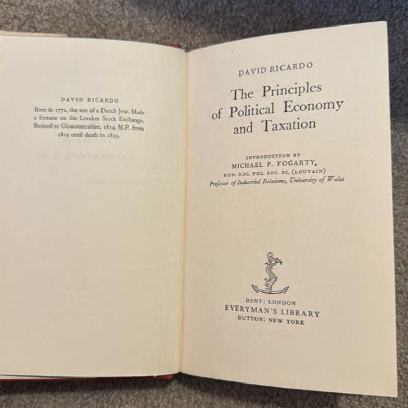 The Principles of Political Economy and Taxation