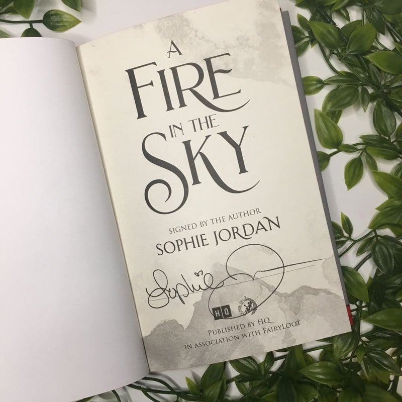 A Fire in the Sky SIGNED by author FairyLoot Romantasy Exclusive 