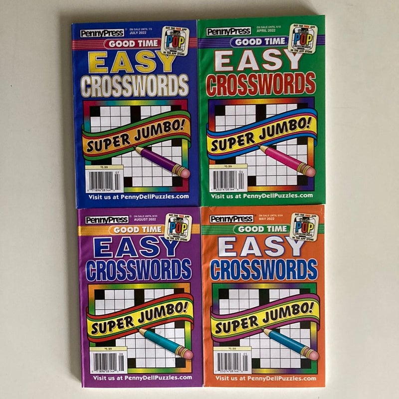 Lot of 4 Penny Press Good Time Easy Crossword Puzzle Books