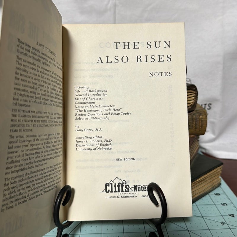 Cliff Notes Hemingway’s The Sun Also Rises; A Farewell to Arms