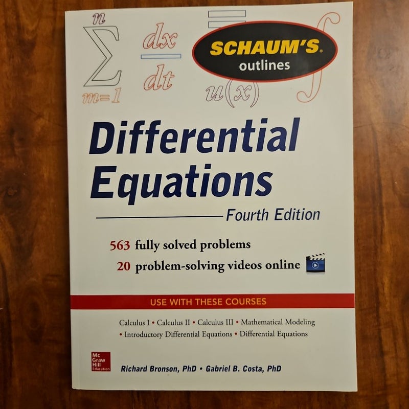 Schaum's Outline of Differential Equations, 4th Edition