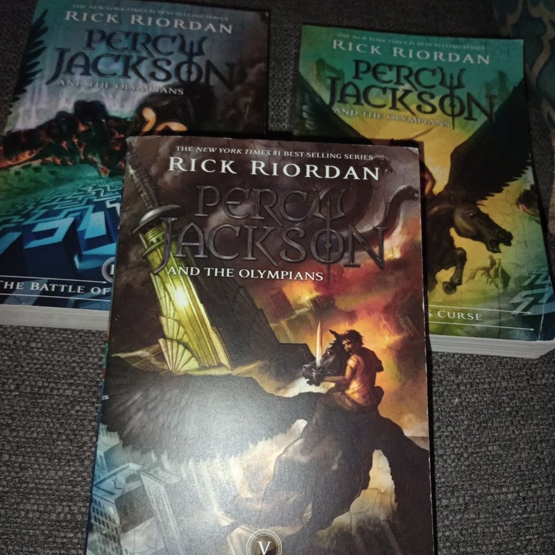 Percy Jackson The Last Olympian, The Battle of Labyrinth, and The Titan's Curse Lot of Three Books