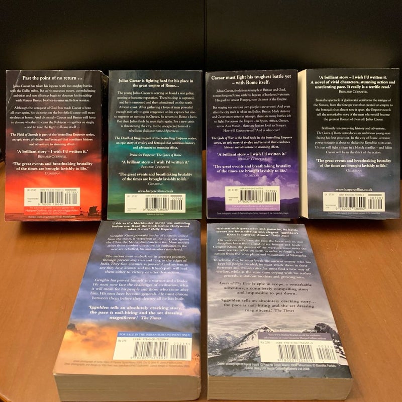 Conn Iggulden Collection: Emperor: The Field of Swords, The Death of Kings, The Gods of War, The Gates of War, Bones of the Hills, Lords of the Bow