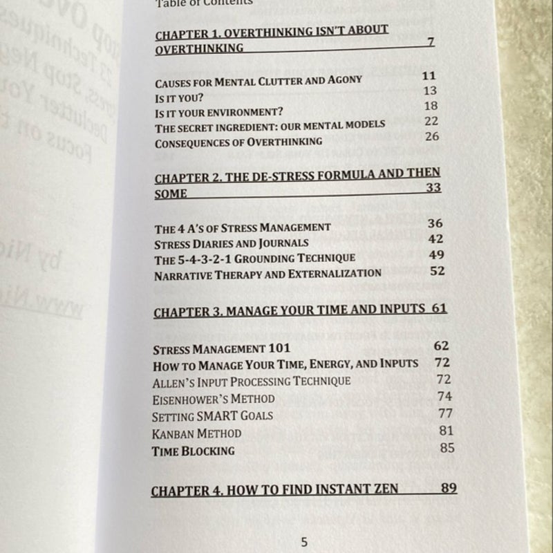 Stop Overthinking: 23 Techniques to Relieve Stress, Stop Negative Spirals, Declutter Your Mind, and Focus on the Present