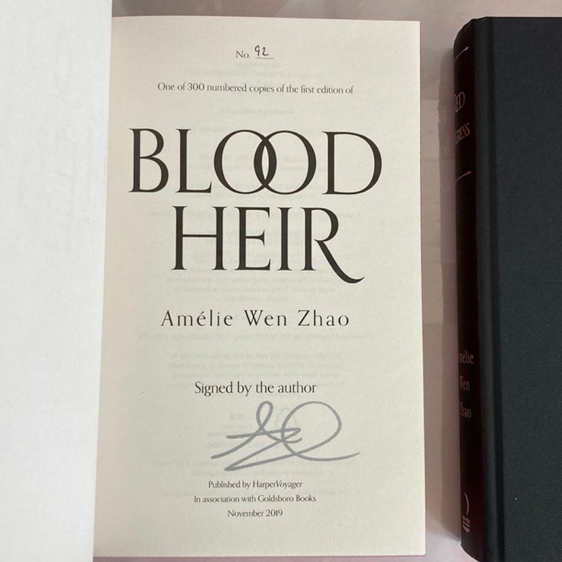 Goldsboro Blood Heir Trilogy: Blood Heir, Red Tigress, Crimson Reign SIGNED/NUMBERED Limited Editions