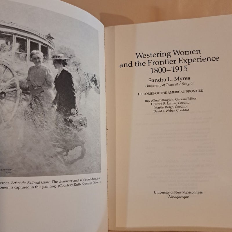 Westering Women and the Frontier Experience 1800-1815