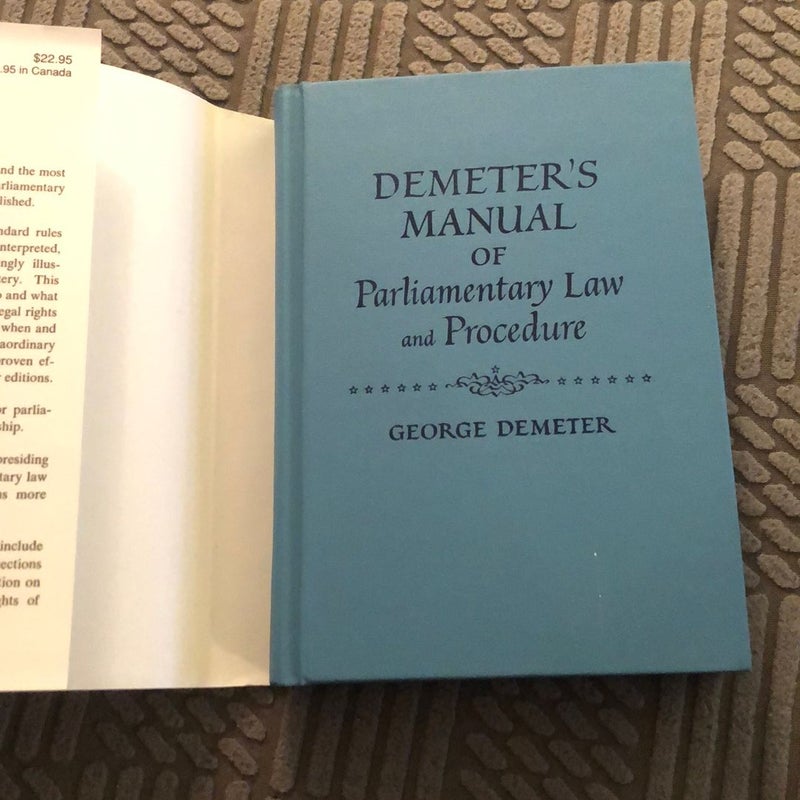 Demeter's Manual of Parliamentary Law and Procedure