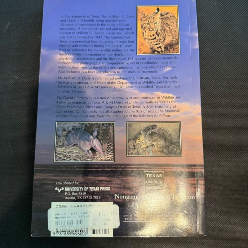 The Mammals of Texas by William B. Davis, David J. Schmidly