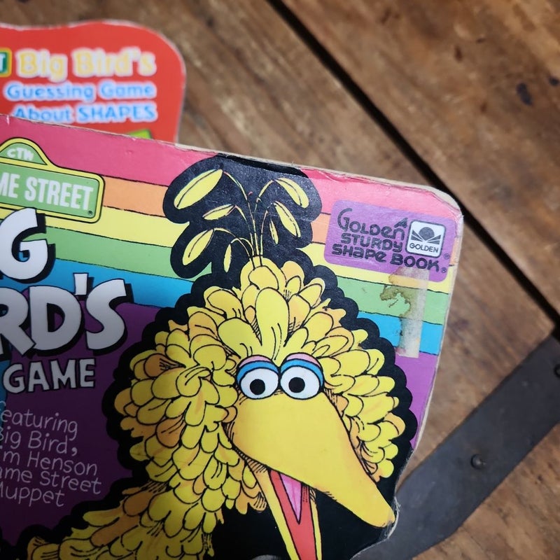 Big Bird's Color Game / Big Bird's Guessing Game About SHAPES Vintage Kids Books