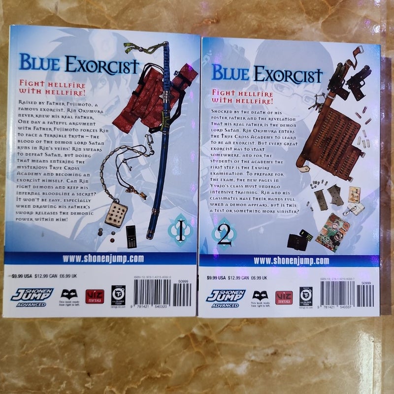 Blue Exorcist, Vol. 1, 2, 3, 7, 11 & 12