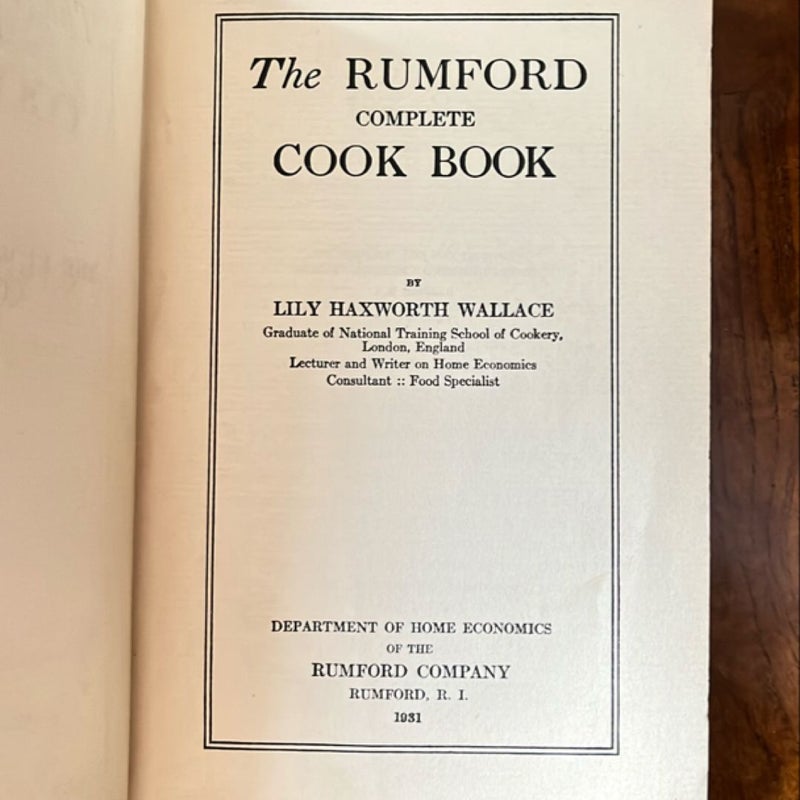 The Rumford Complete Cook Book