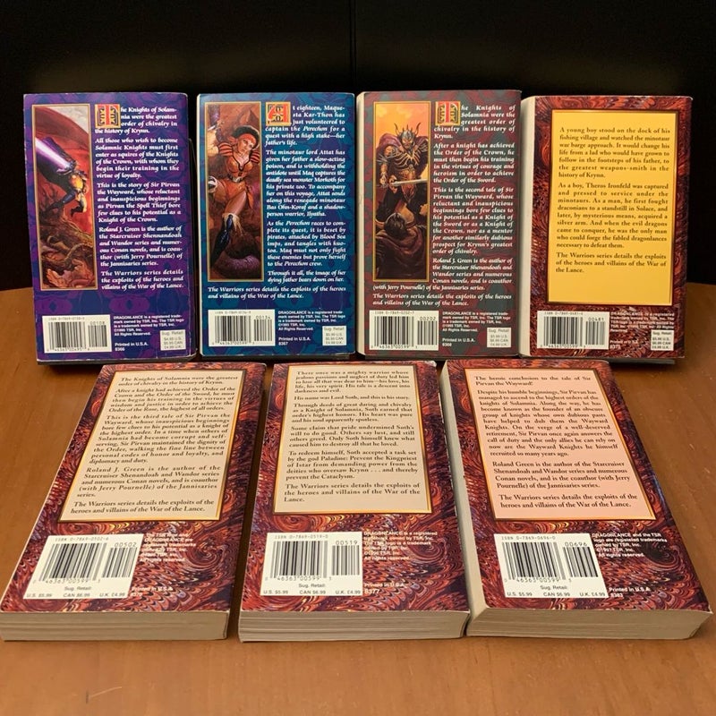 DragonLance: Complete Warriors Series 1-7 Set: Knights of the Crown, Maquesta Kar-Thon, Knights of the Sword, Theros Ironfeld, Knights of the Rose, Lord Soth, The Wayward Knights