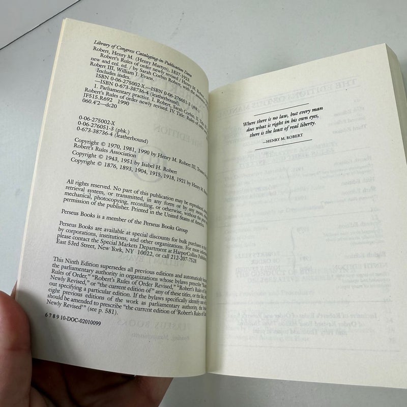 Robert's Rules of Order Newly Revised