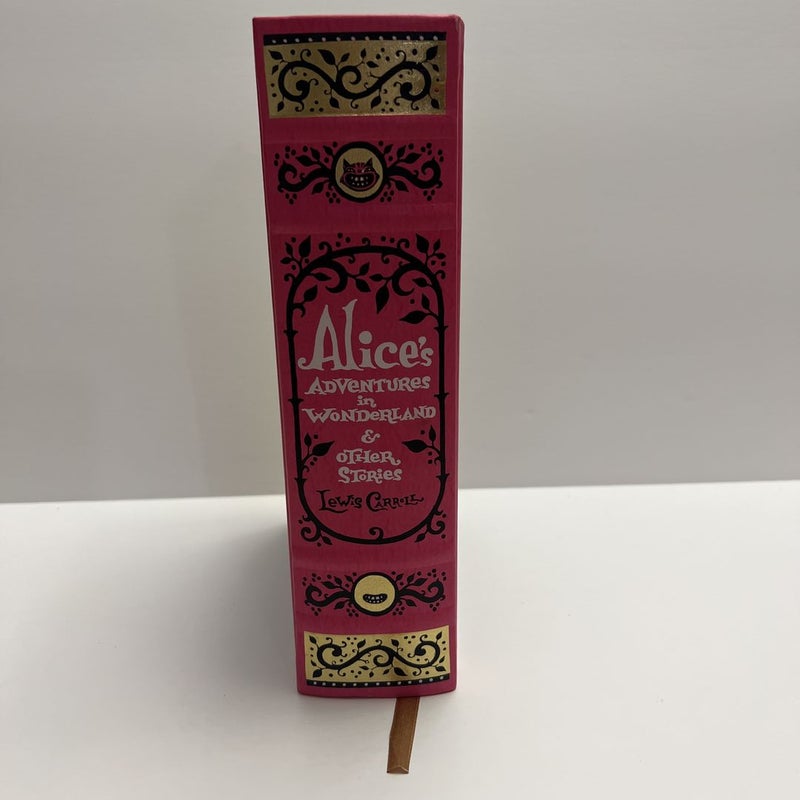 B&N Alice Adventures Wonderland Leather Gold Sprayed Edge