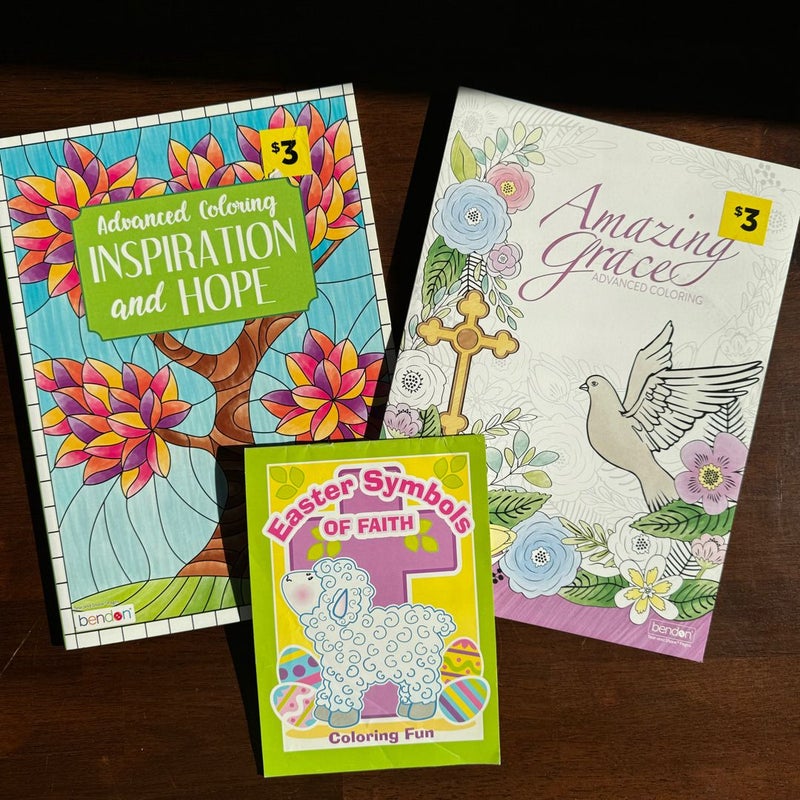 Religious/Inspirational/Faith/Hope Coloring Book Bundle (3)