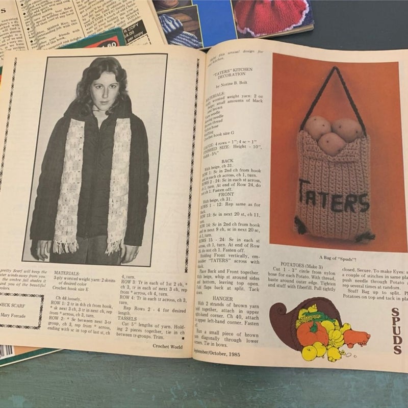 6 Crochet World Magazines from 1985