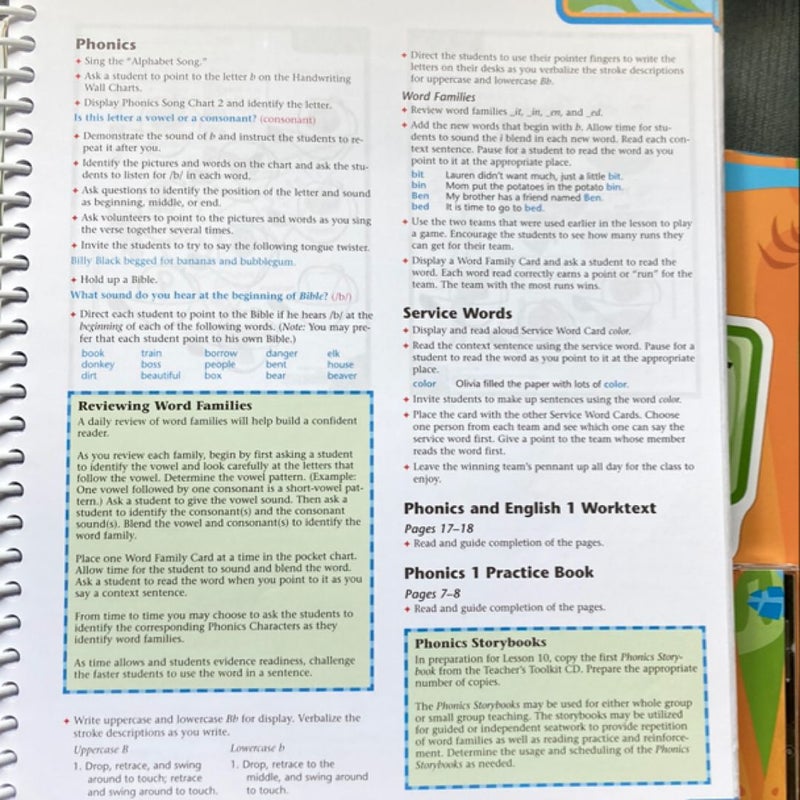 Phonics and English 1 Teacher's Edition and Toolkit CD