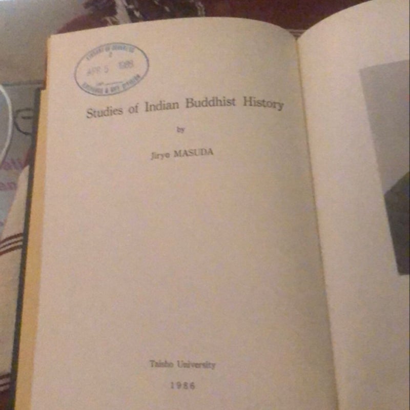 Studies of Indian Buddhist History