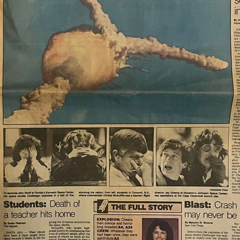 Orange County register the space shuttle in 1986