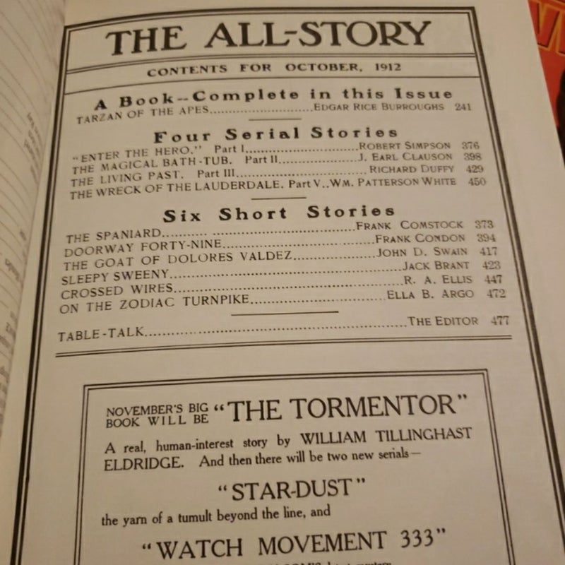 The All-Story October 1912 1st Publication of Tarzan 2002