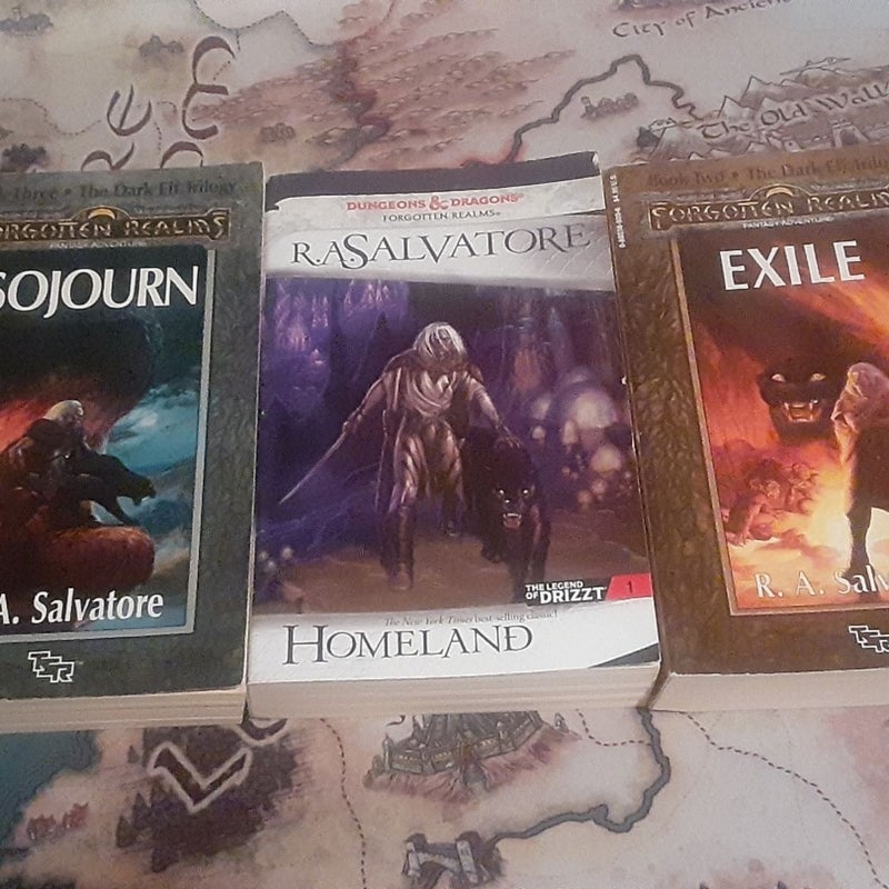 Complete Dark Elf trilogy, Homeland, Exile, Sojourn 