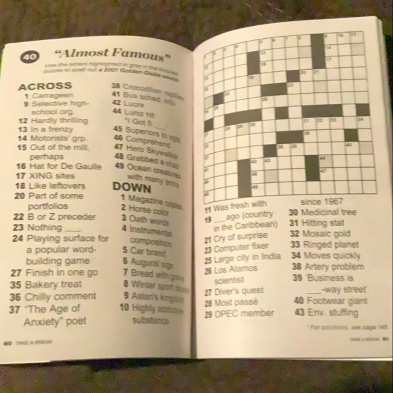 Take a Break Crossword!