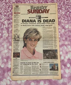 Orange County register Sunday Diana is dead