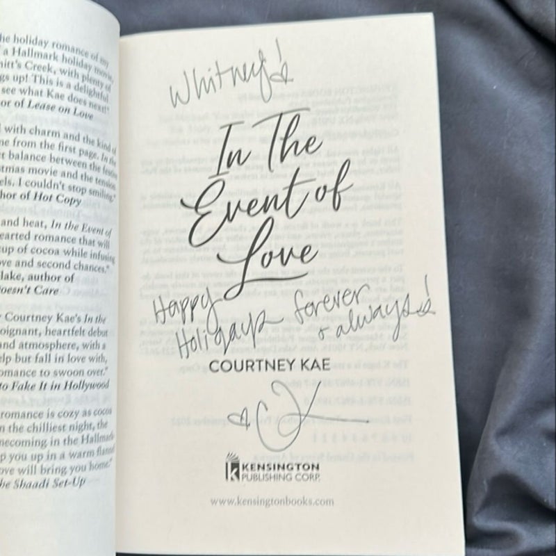 In the Event of Love - SIGNED & PERSONALIZED