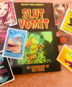Slut Vomit: An Anthology of Sex Work - Signed by Paige Johnson, stickers, bookmarks merch