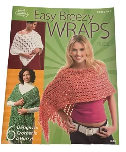 Easy Breezy Wraps Crochet Patterns Book Shawls Ponchos Stoles Wraps 6 Designs