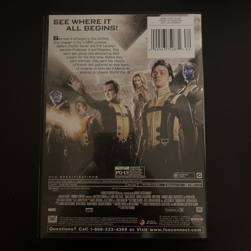 Xmen First Class DVD