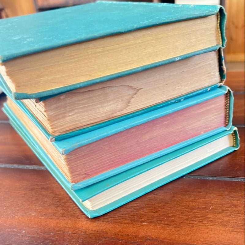 Vintage Bundle Set of 4 Books - Green Blue