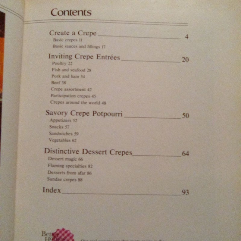 Crepes cook book