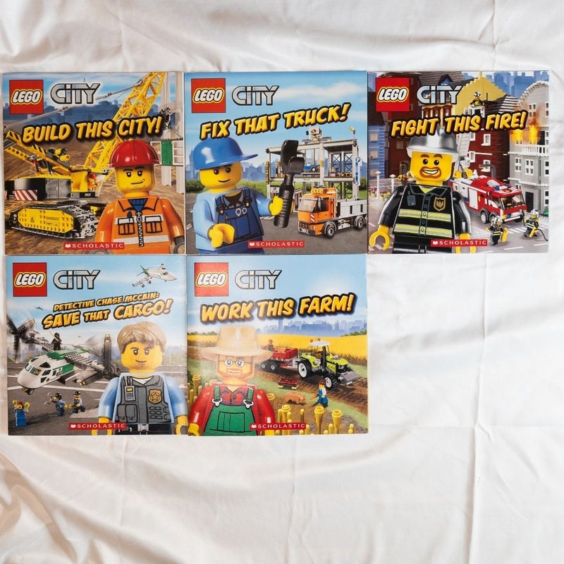 LEGO CITY Scholastic Books PB Lot of 5